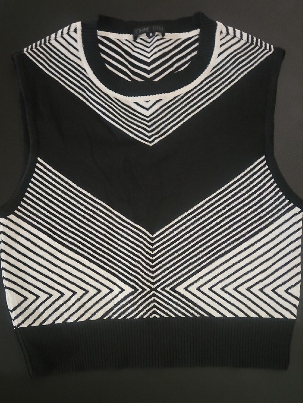 Ohne Titel Black and White Striped Sleeveless Tank